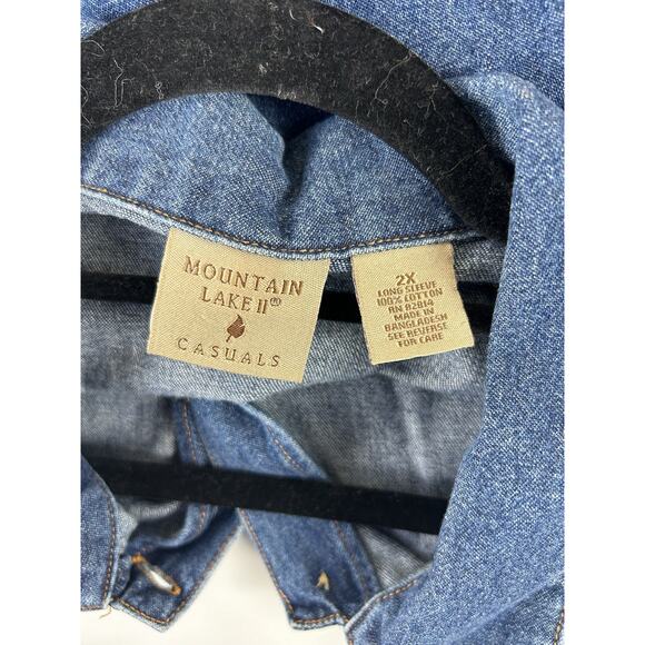 Mountain Lake Women’s Embroidered Denim Shirt Jacket Pattern Sz 2X Cottage Artsy - Picture 12 of 14